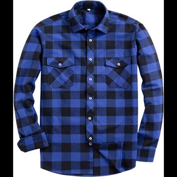 Kids Button Down Regular Fit Long Sleeve Plaid Flannel Casual Shirts